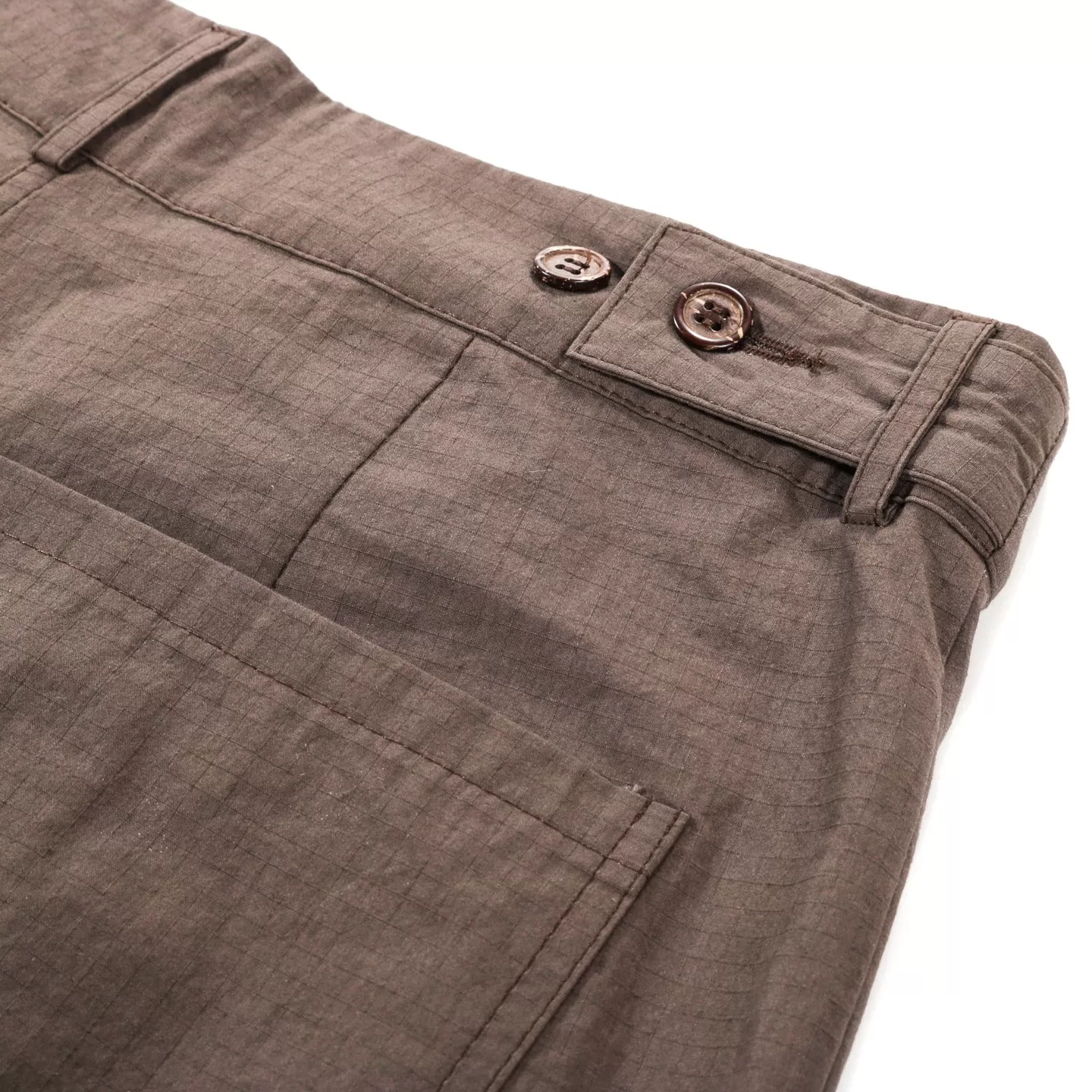 XENIA TELUNTS BUTTON-TAB HEM PANT BROWN